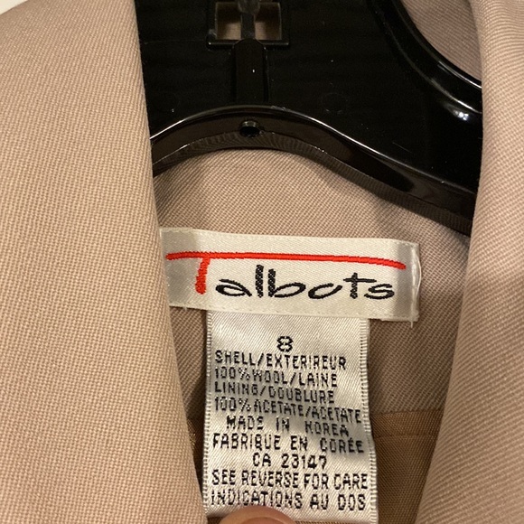 Talbots tan 100% wool coat dress adorable - Picture 3 of 9